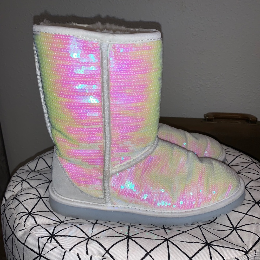 UGG Australia White Sequined Boots